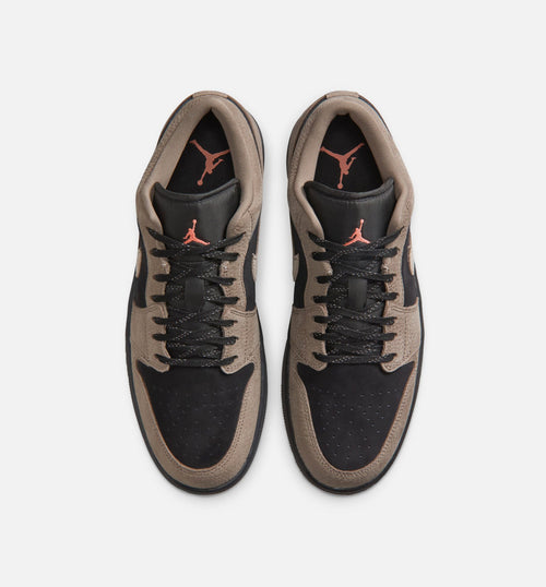 Air Jordan 1 Low SE 男士休闲运动鞋 - 黑/橄榄灰/浅芒果橙