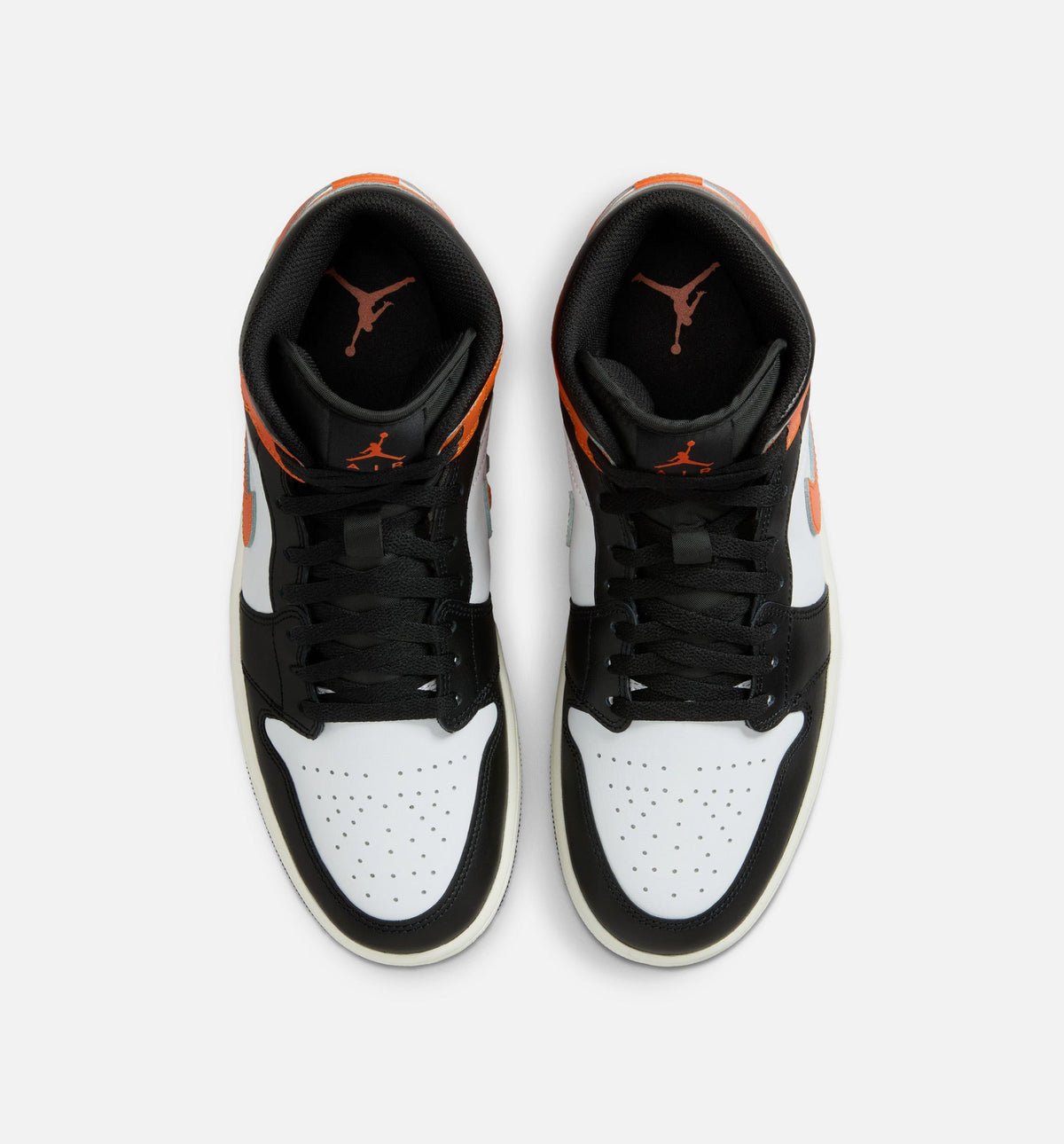 Air Jordan 1 Mid 男士休闲运动鞋 - 海星橙/白/帆白/黑