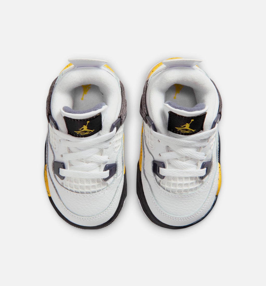 Air Jordan 4 Retro Rare Air Tour Yellow 婴幼童休闲运动鞋 - 白色/深蓝灰/黑色/巡游黄