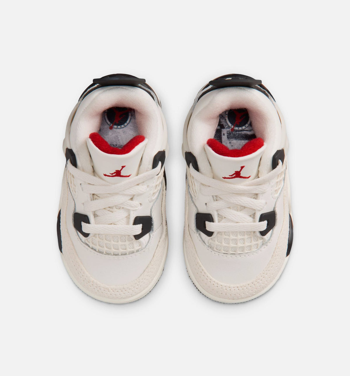 Air Jordan 4 Retro Flight Club 婴幼童休闲运动鞋 - 帆白/黑/大学红