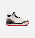 Air Jordan 3 Retro Sail and University Red 学龄前儿童休闲运动鞋 - 帆白色/黑色/大学红/浅象牙色
