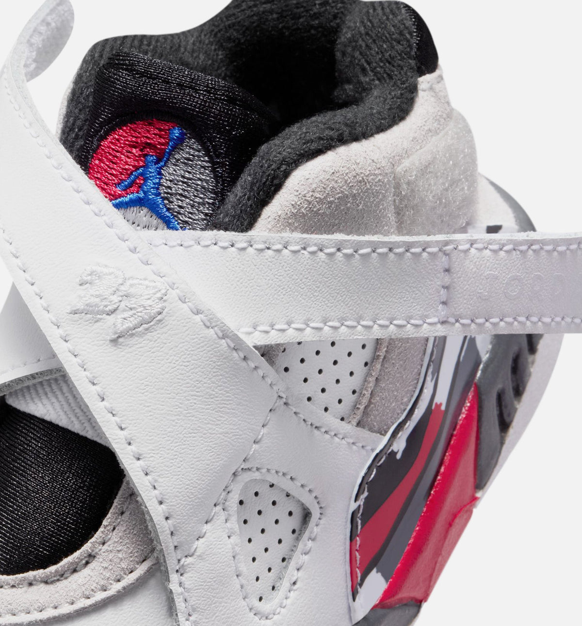 Air Jordan 8 Retro White And True Red 婴幼童休闲运动鞋 - 白色/黑色/正红色