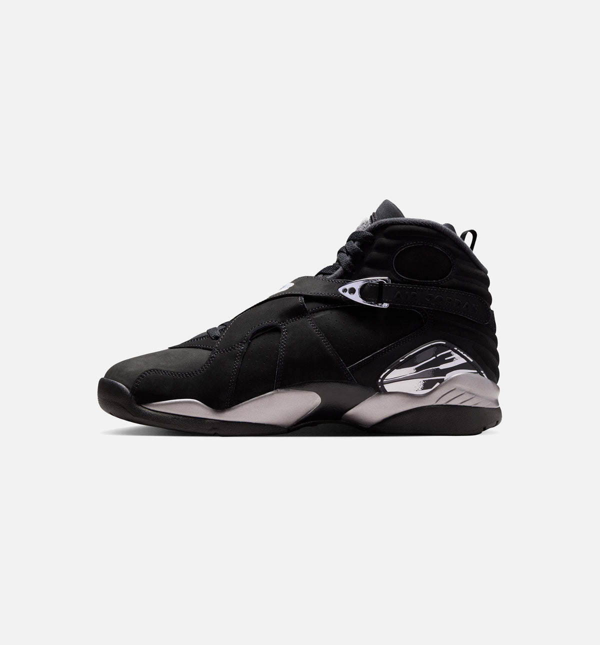 Air Jordan 8 Retro Chrome Black And Light Graphite 男士休闲运动鞋 - 黑色/白色/浅石墨灰