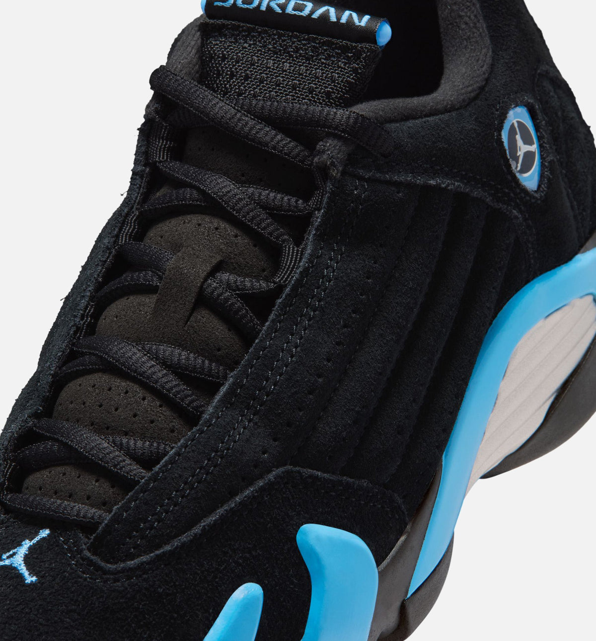 Air Jordan 14 Retro Black University Blue 大童休闲运动鞋 - 黑色/白色/大学蓝