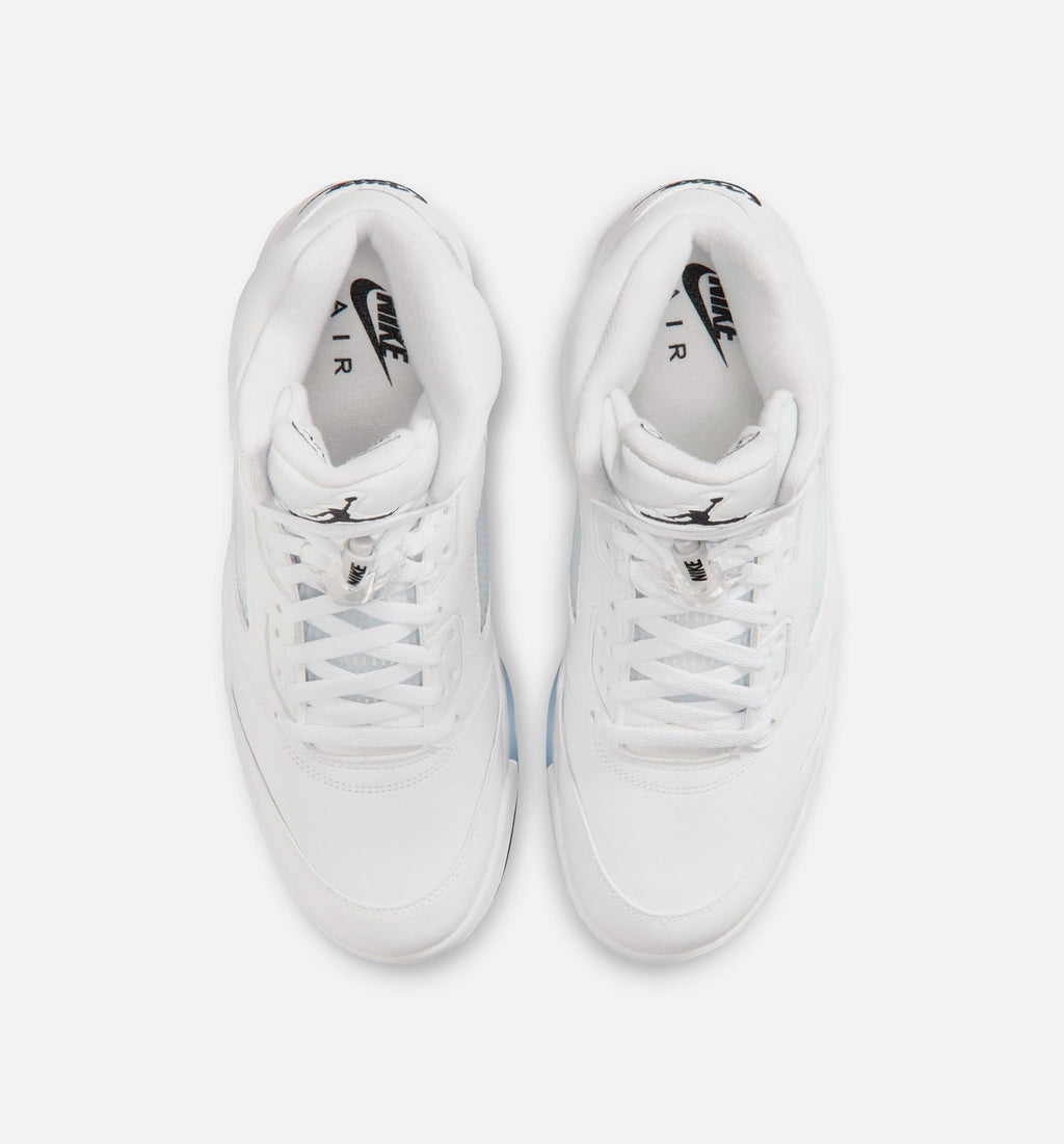 Air Jordan 5 Retro OG White Metallic 男士休闲运动鞋 - 白色/金属银/黑色