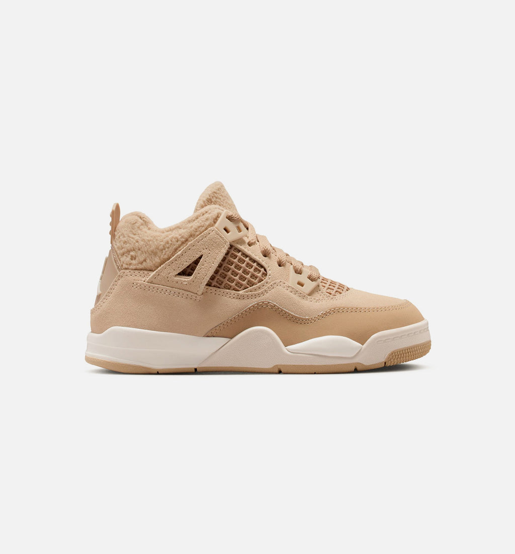 Air Jordan 4 Retro Cozy Girl 小童休闲鞋 - 麻色/淡木棕