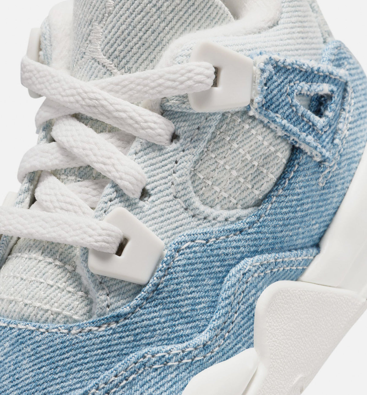 Air Jordan 4 Retro Worn Blue 婴幼童休闲运动鞋 - 帆白/磨旧蓝/金属金