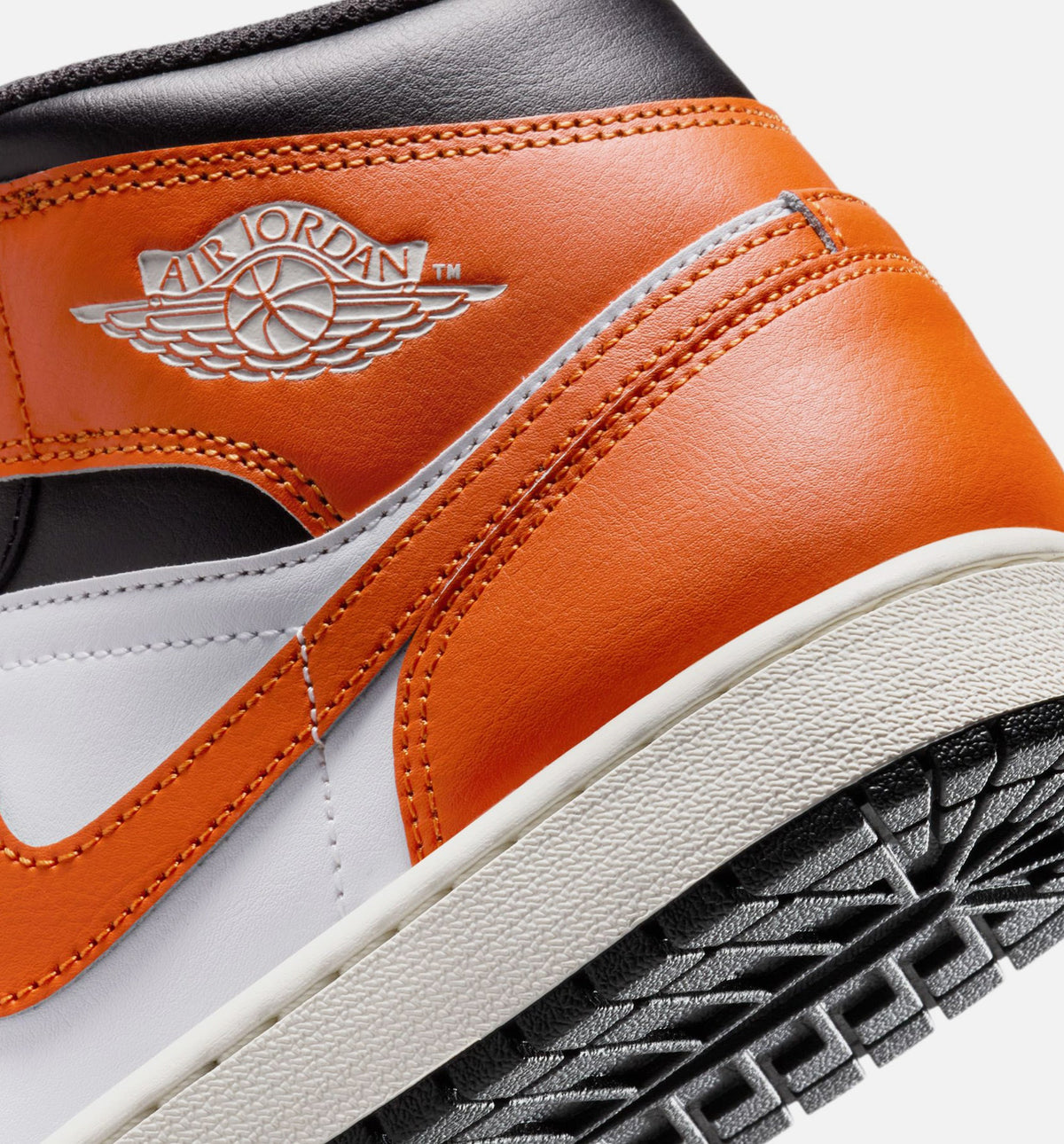 Air Jordan 1 Mid 男士休闲运动鞋 - 海星橙/白/帆白/黑