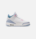 Air Jordan 3 Retro 大童休闲运动鞋 - 白/钴蓝/球场灰/粉光