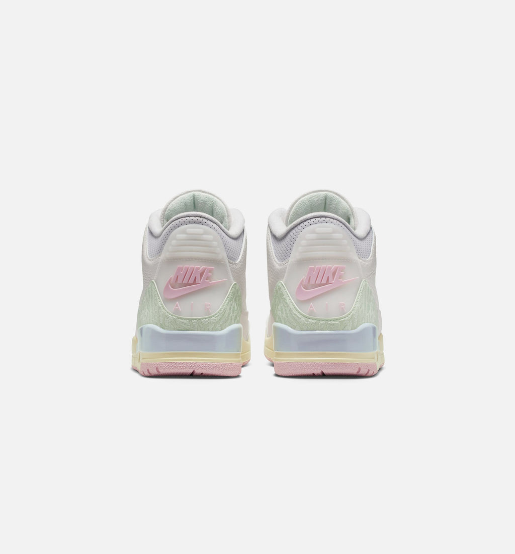 Air Jordan 3 Retro 男士休闲运动鞋 - 帆白/玉光绿/淡雾紫