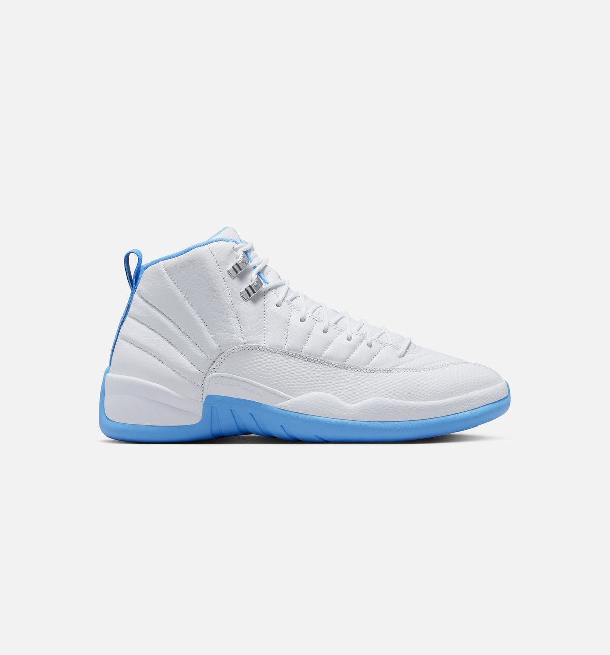 Air Jordan 12 Retro White and University Blue 男士休闲运动鞋 - 白色/大学蓝/金属银