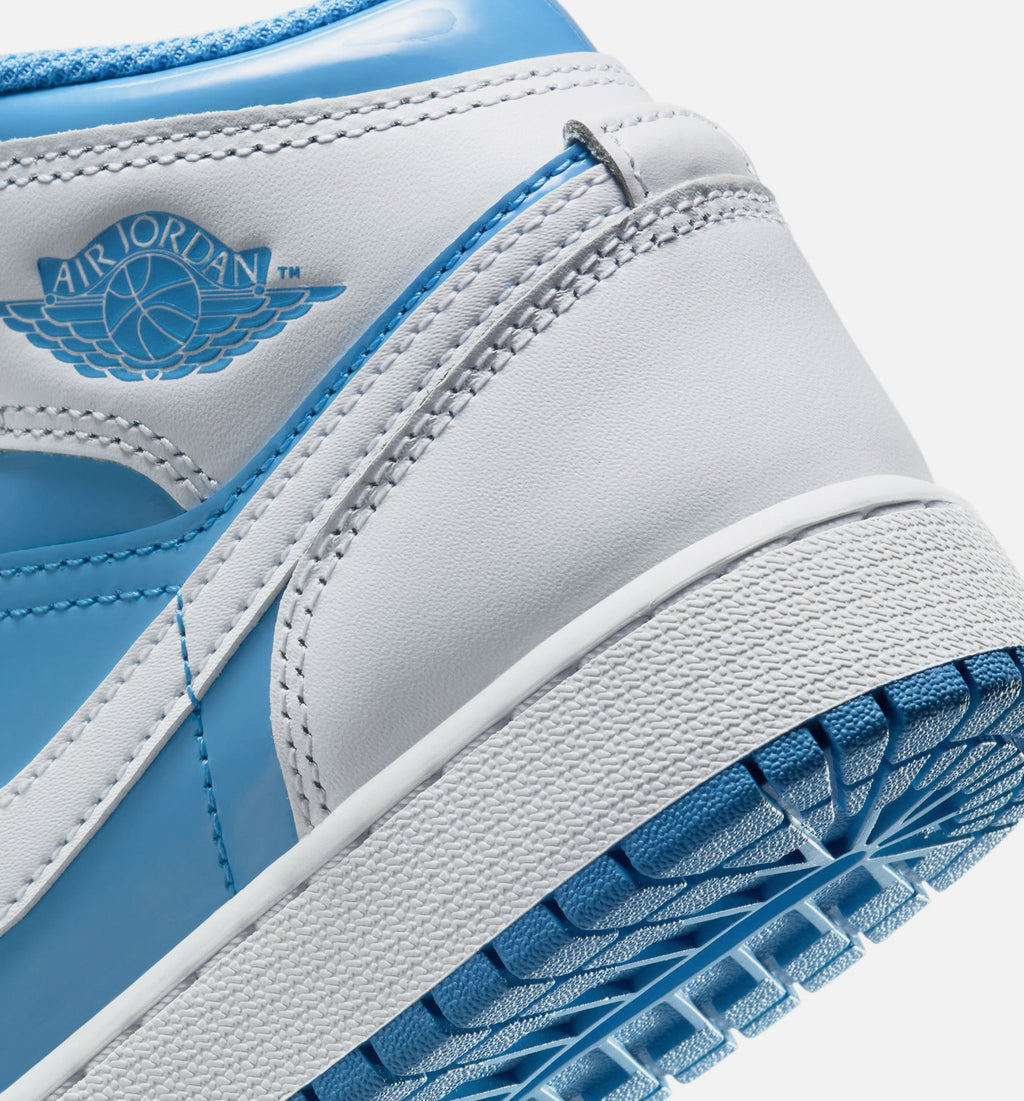 Air Jordan 1 Mid 大童休闲运动鞋 - 白/传奇蓝