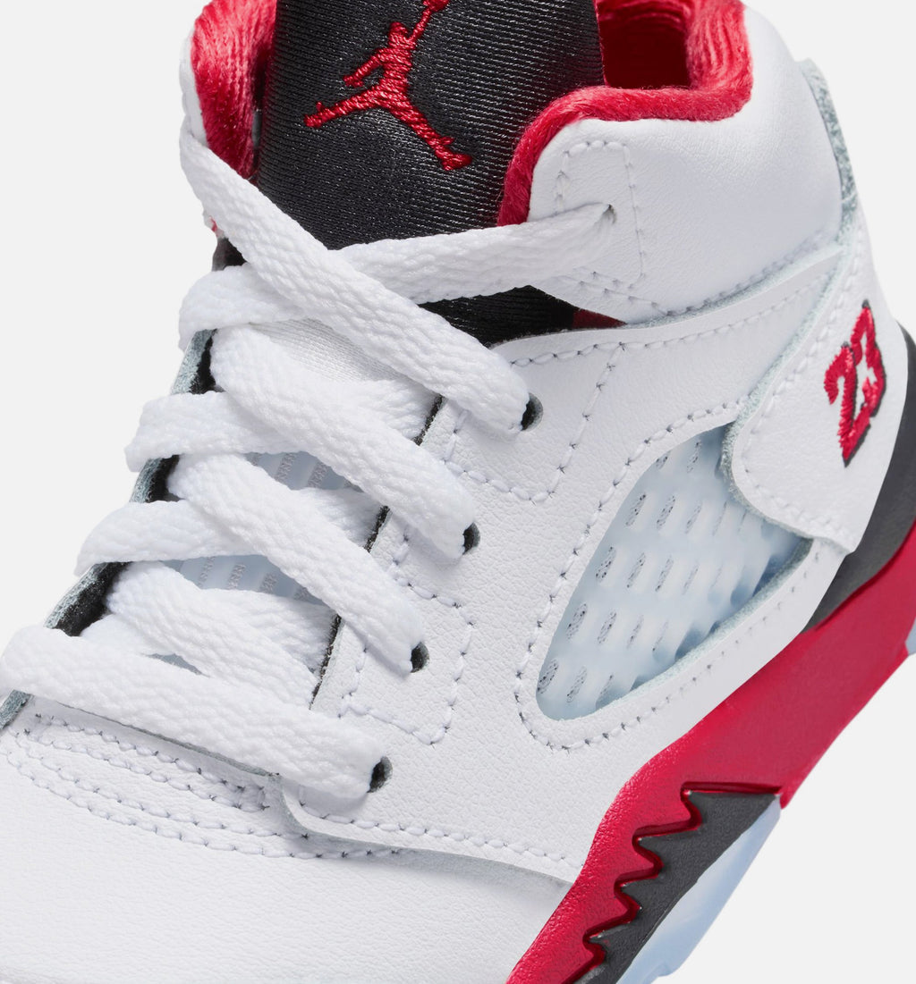 Air Jordan 5 Retro Fire Red 婴幼童休闲运动鞋 - 火焰红/白色