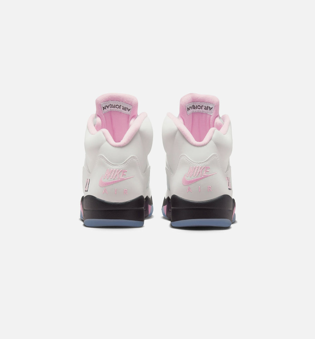 Air Jordan 5 Retro Medium Soft Pink 男士休闲运动鞋 - 白色/柔粉色/黑色