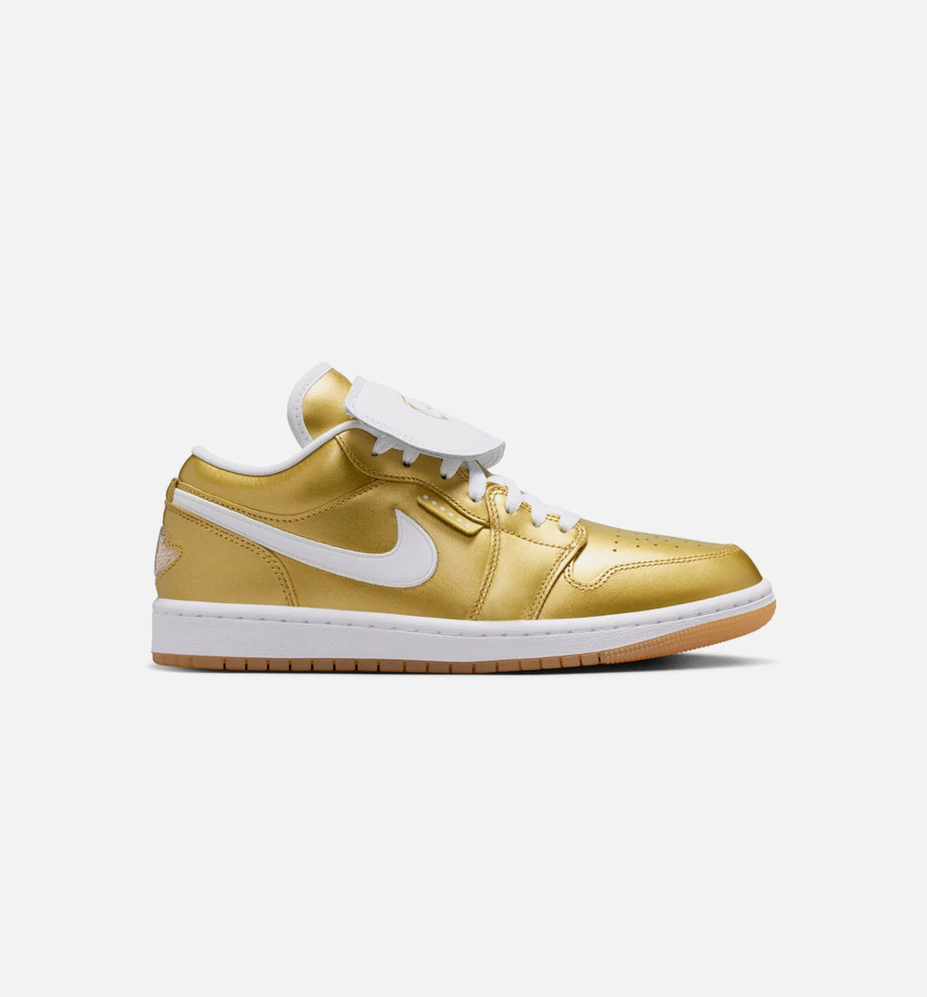 Air Jordan 1 Low 女士休闲运动鞋 - 金色/白色/生胶黄