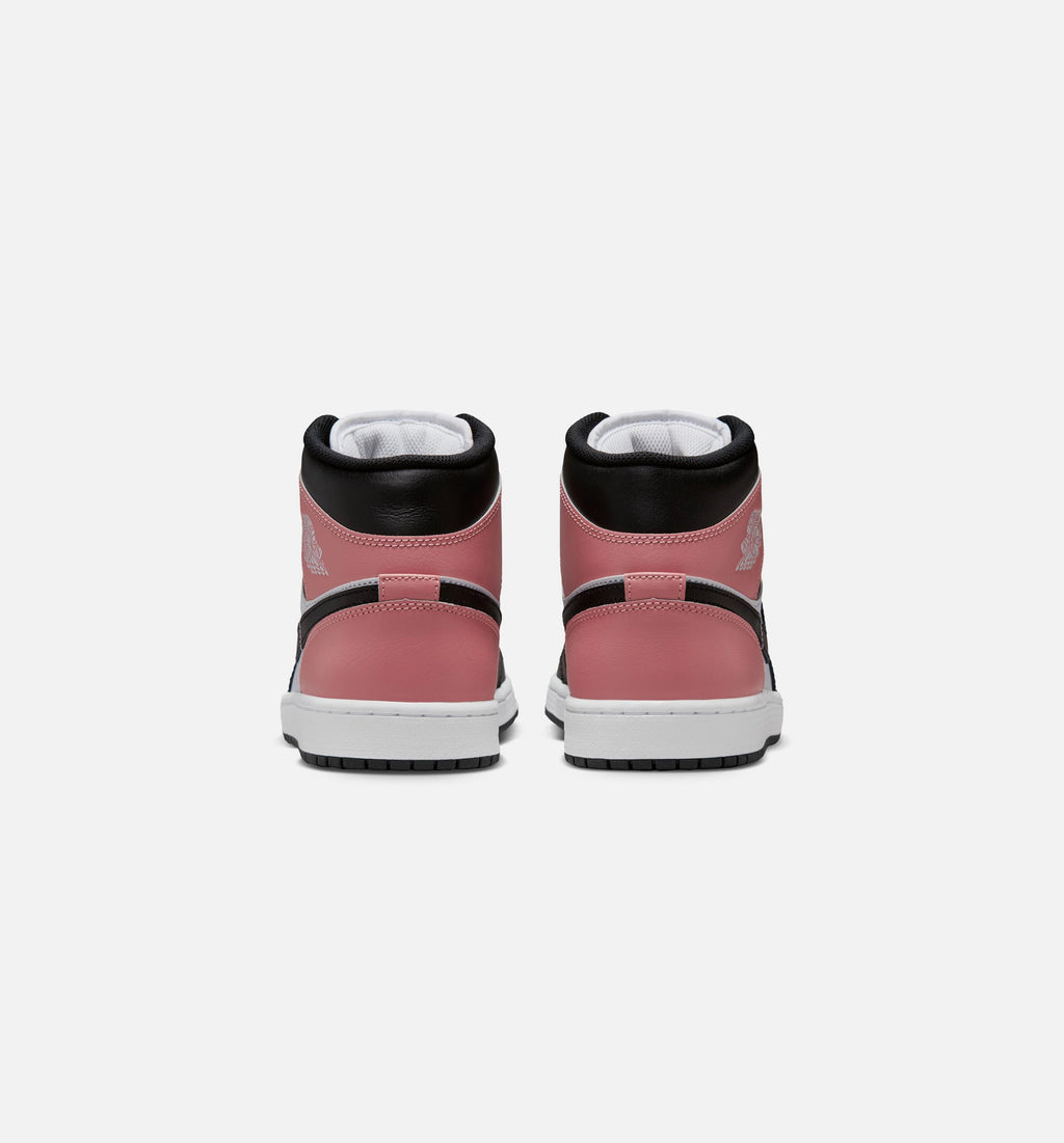 Air Jordan 1 Mid 男士休闲运动鞋 - 白/锈粉/黑