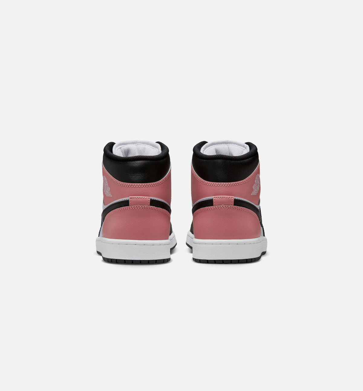Air Jordan 1 Mid 男士休闲运动鞋 - 白/锈粉/黑