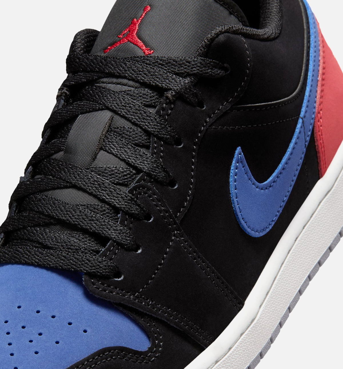 Air Jordan 1 Low 男士休闲运动鞋 - 黑/峰顶白/真蓝/校队红