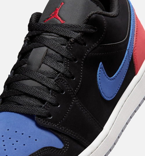 Air Jordan 1 Low 男士休闲运动鞋 - 黑/峰顶白/真蓝/校队红