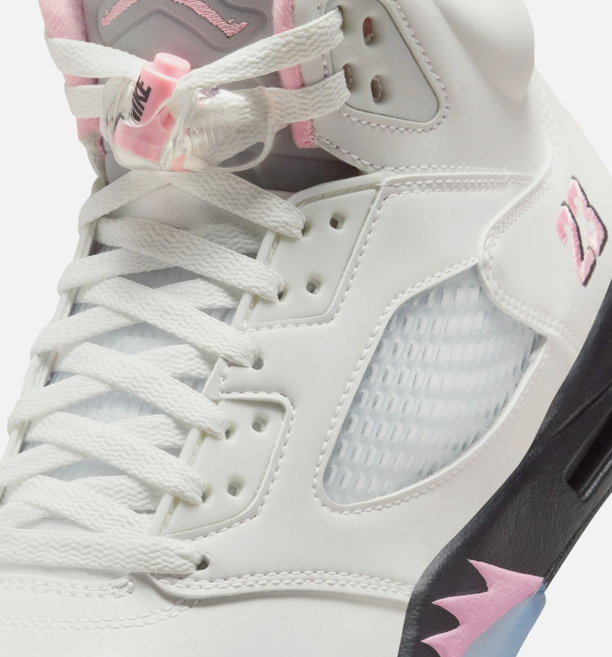Air Jordan 5 Retro Medium Soft Pink 男士休闲运动鞋 - 白色/柔粉色/黑色