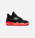 Air Jordan 4 Retro Black Infrared 23 大童休闲运动鞋 - 黑/红外红/亮芒果橙